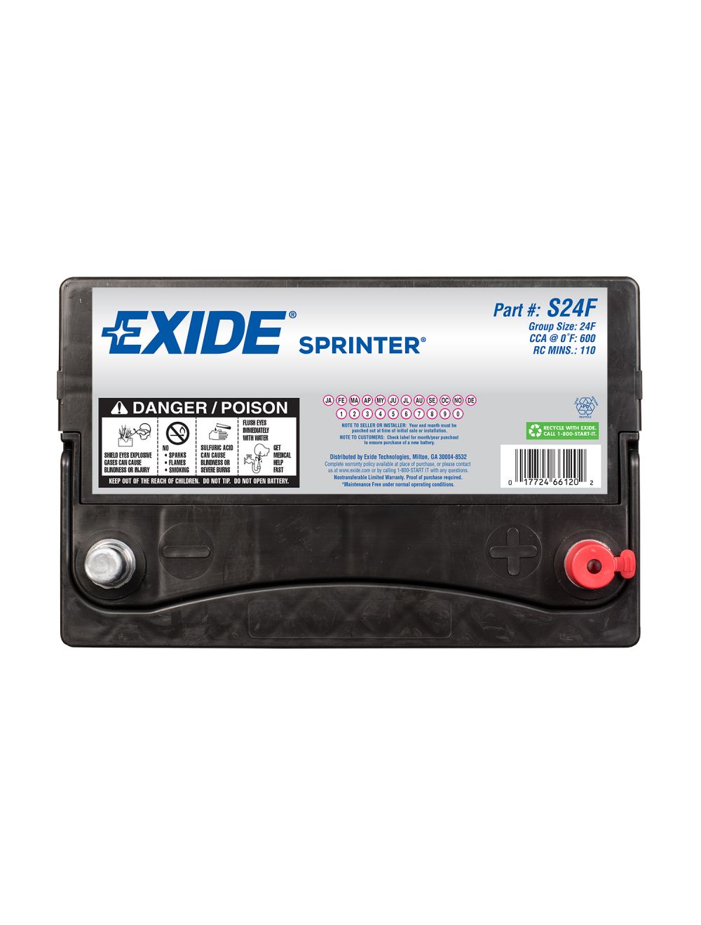 BATERIAS 24FC (S24F EX) EXIDE 600 CCA 110RC