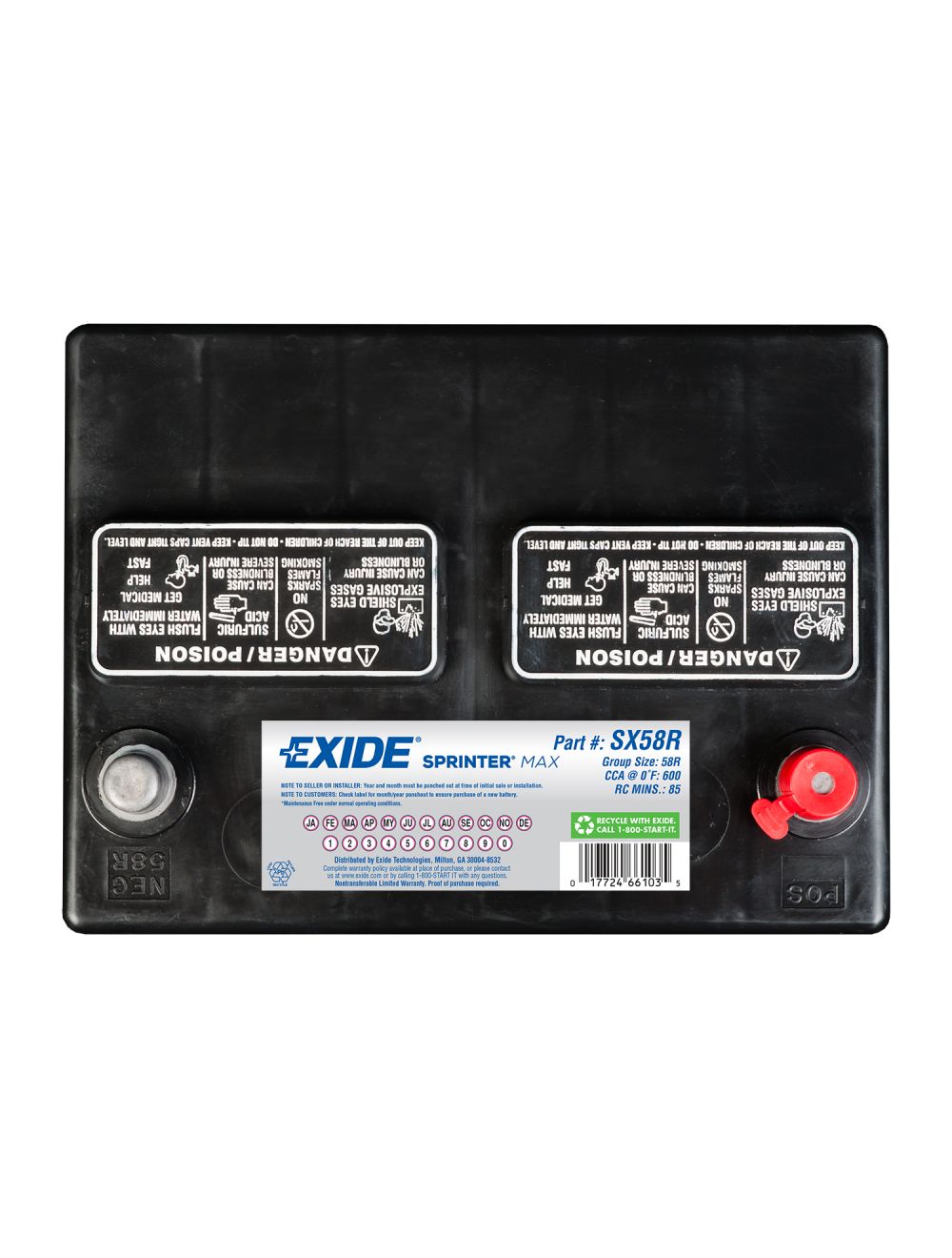 BATERIAS 58RC (SX58R-EX) EXIDE